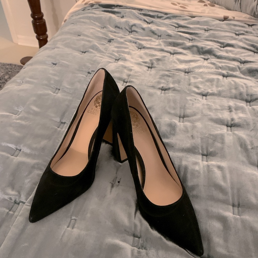 Vince Camuto Black Suede Pumps - 8.5